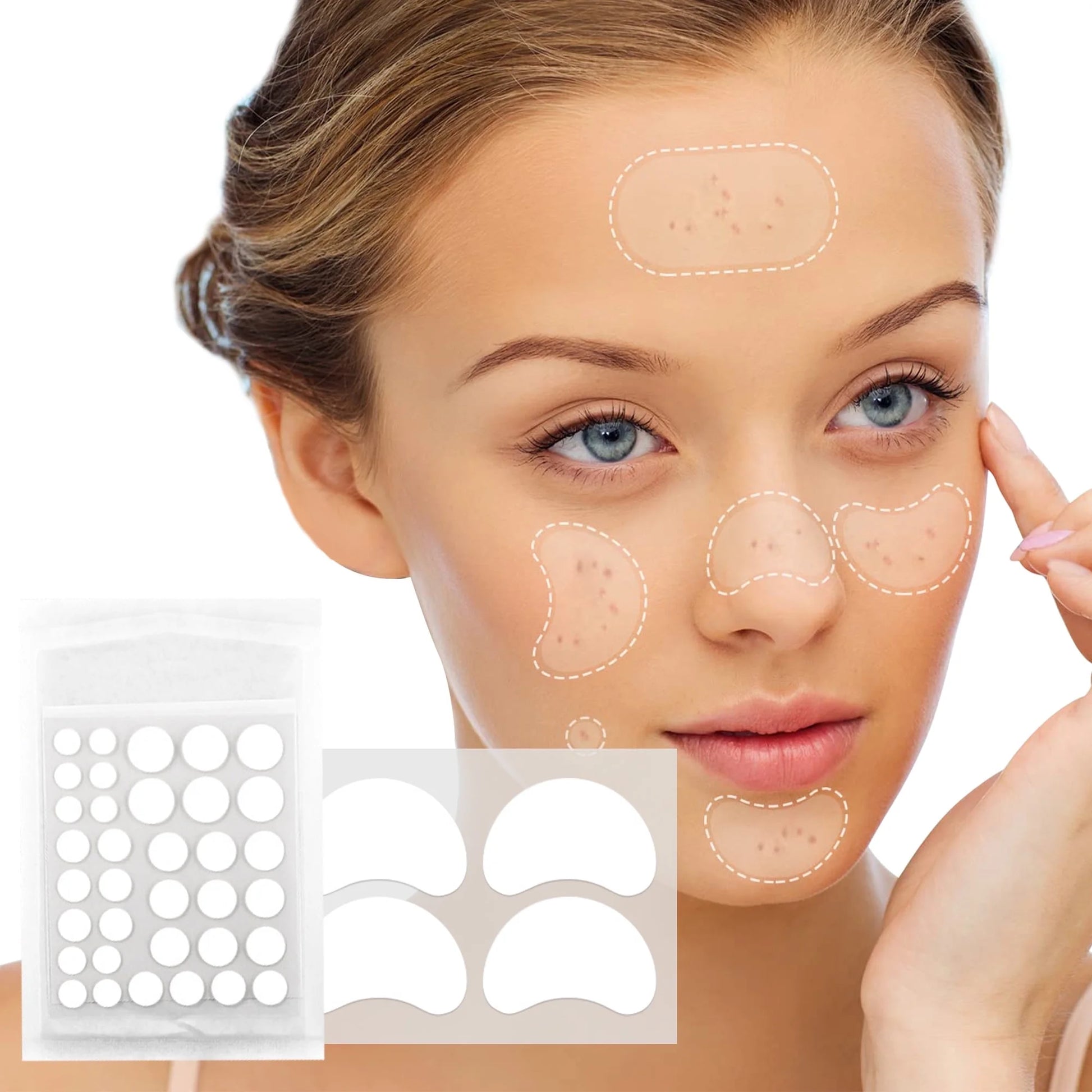 Pimple Patches Set, Hydrocolloid Patches for Covering Zits and Blemishes, Pimples Nose Stick Oval Chin Stick, Spot Stickers for Face and Skin