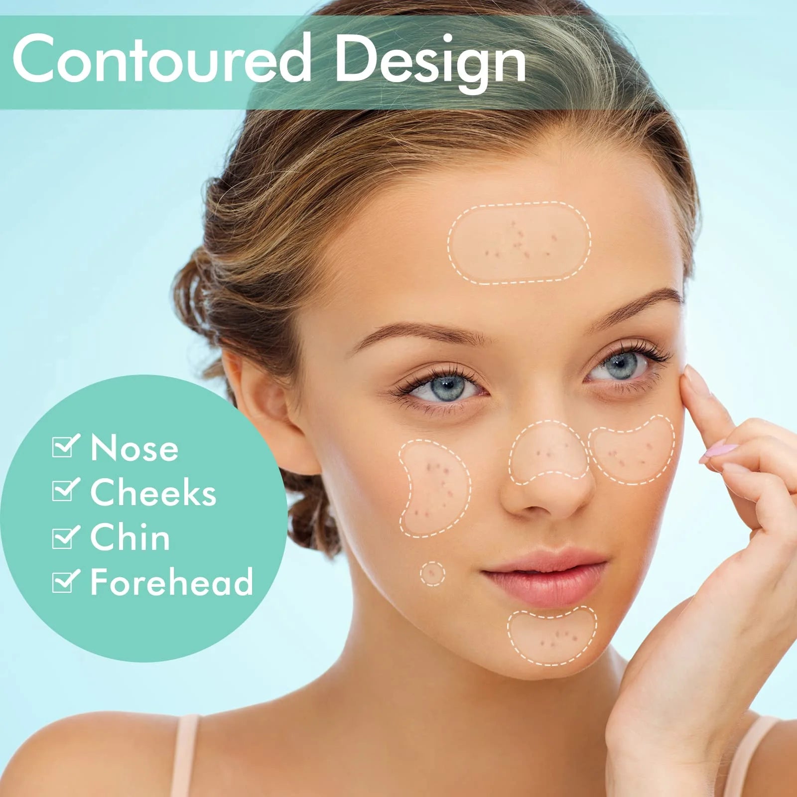 Pimple Patches Set, Hydrocolloid Patches for Covering Zits and Blemishes, Pimples Nose Stick Oval Chin Stick, Spot Stickers for Face and Skin