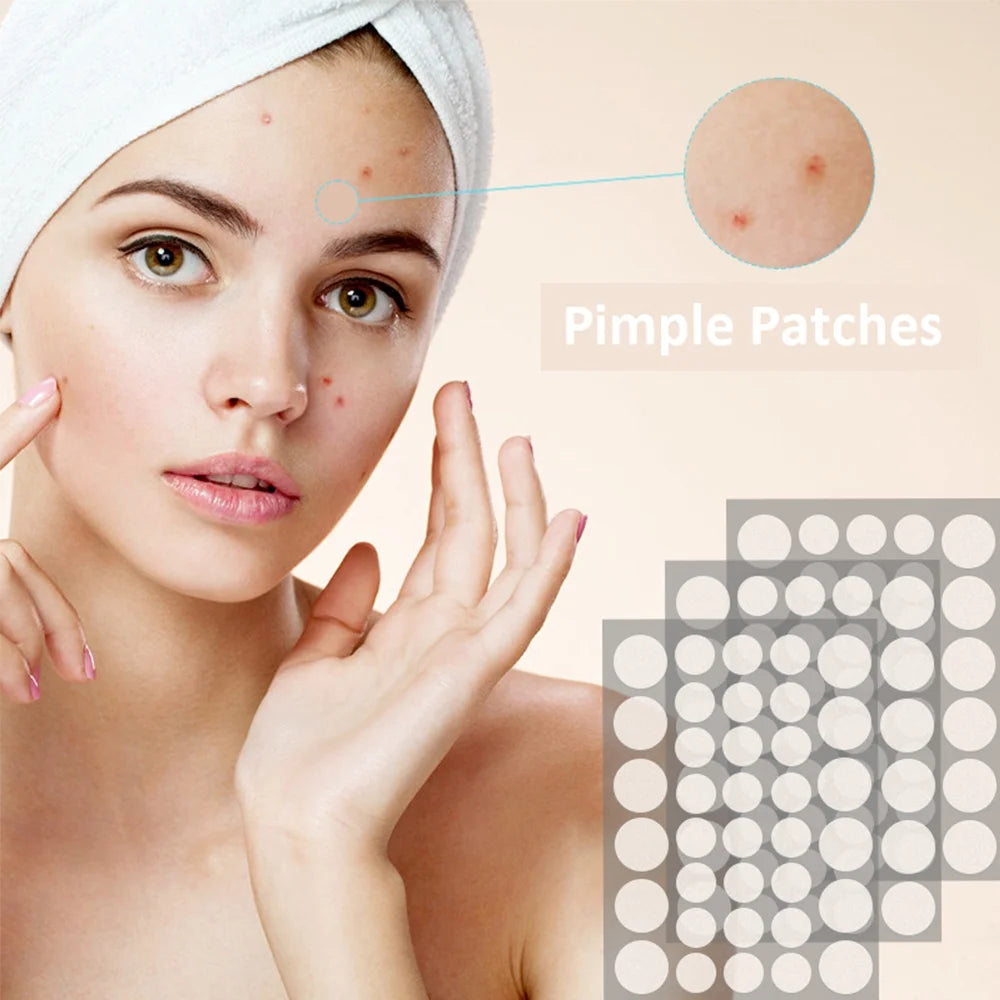 Pimple Patches Set, Hydrocolloid Patches for Covering Zits and Blemishes, Pimples Nose Stick Oval Chin Stick, Spot Stickers for Face and Skin